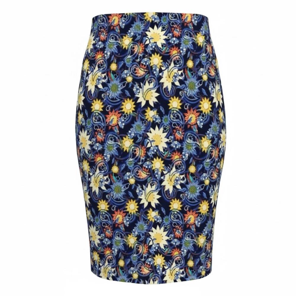 NEW Lularoe Blue Floral Skirt Ladies XS